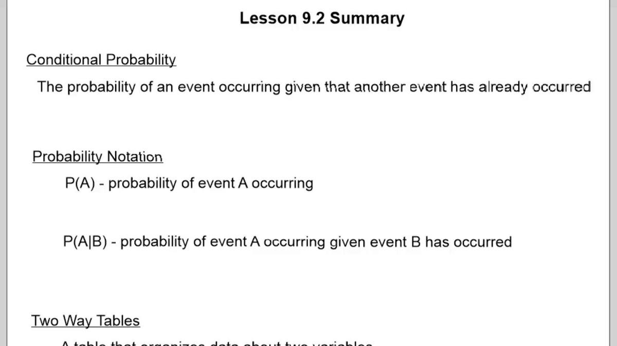 Lesson 9.2 Summary.vid