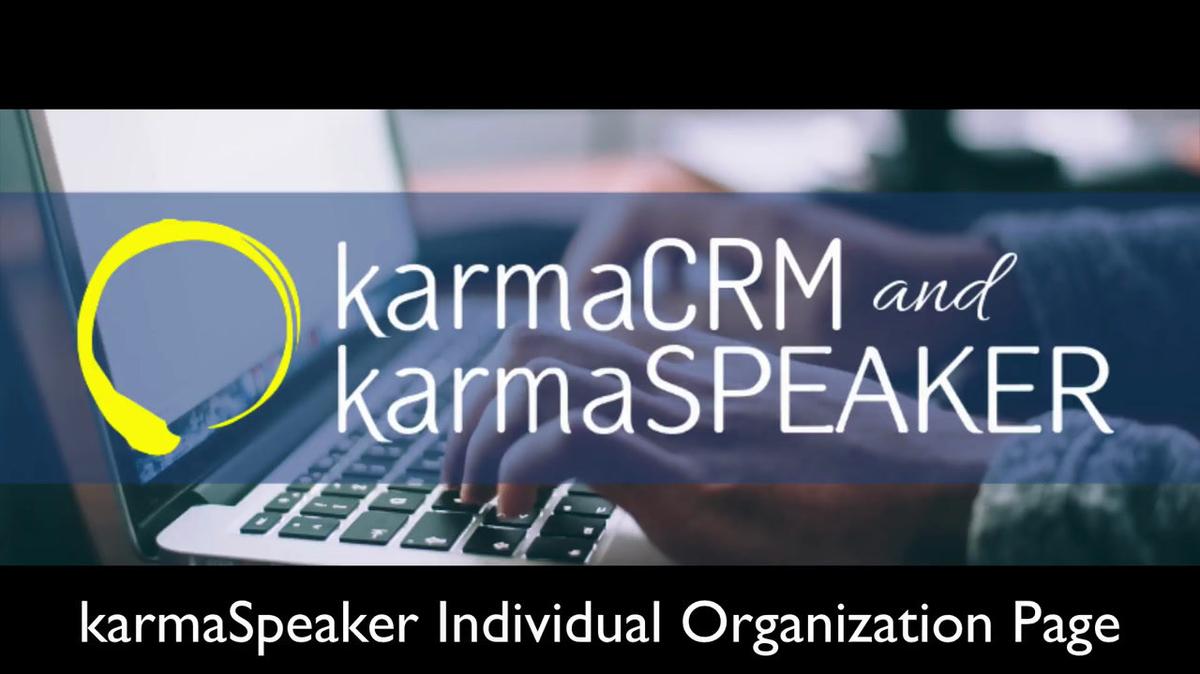 Overview of the Individual Organization Page in karmaSpeaker