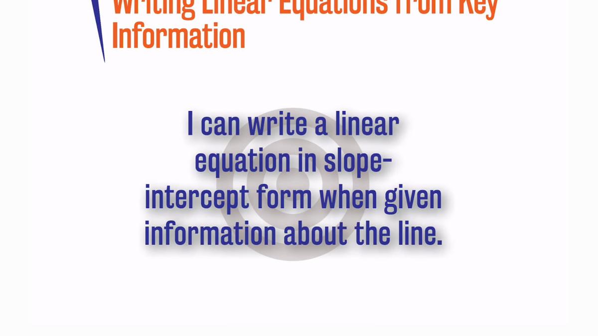 Writing Linear Equations from Key Information