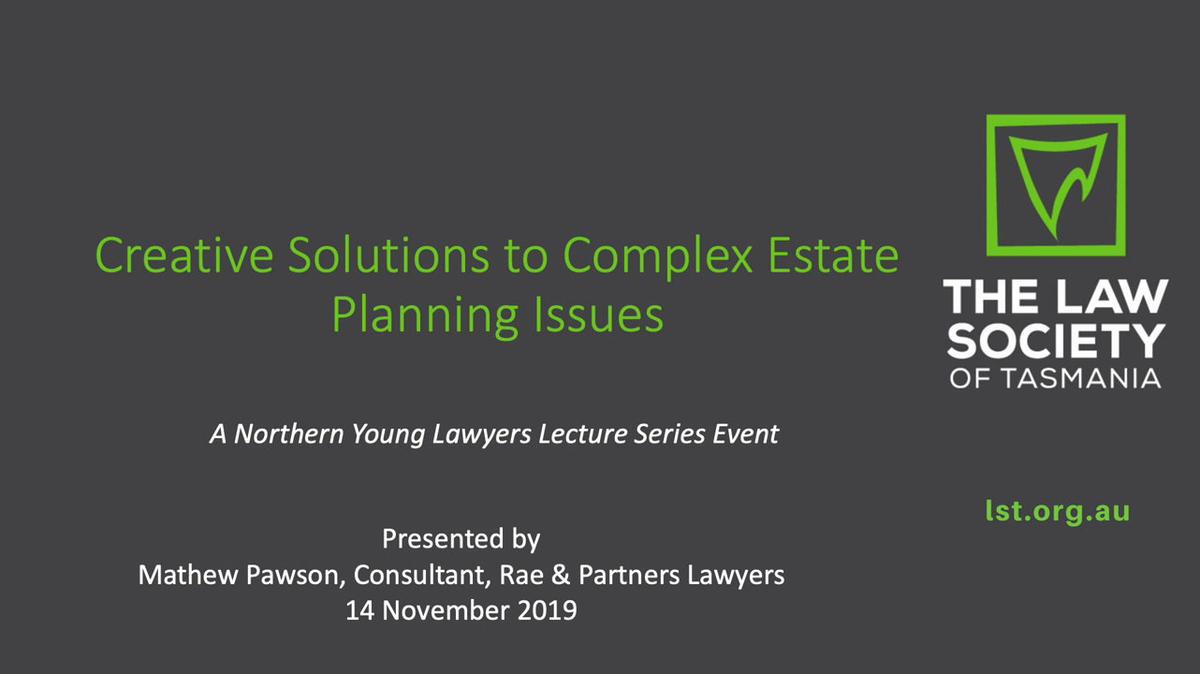 NYL - Creative Solutions to Complex Estate Planning Issues
