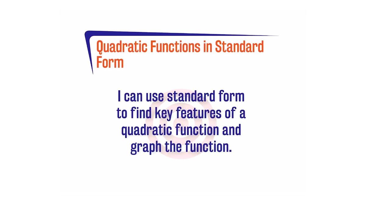 CoreSP A.10.2 Quadratic Functions in Standard Form