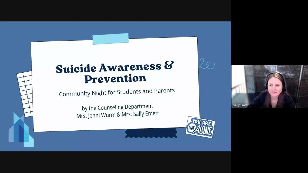 April 2024 Community Night: Suicide Awareness and Prevention