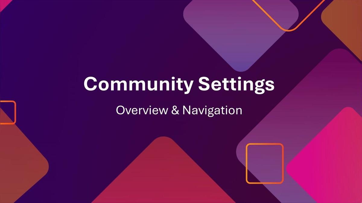 Community Settings