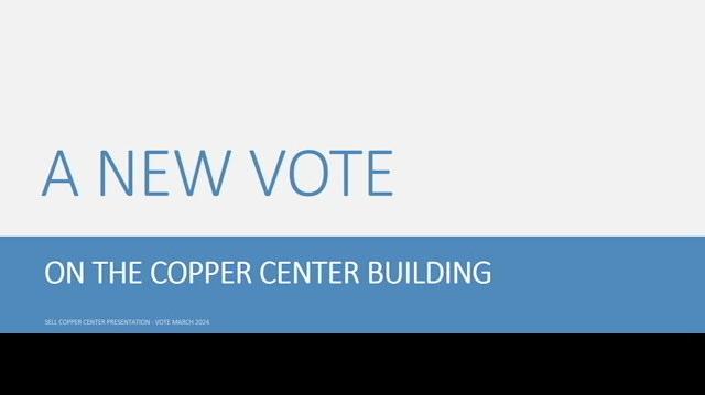 VOTE 2024 - Copper Center Petition Forum SELL - video only