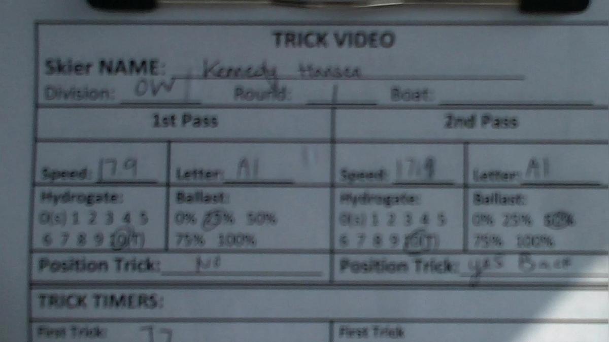 Kennedy Hansen OW Round 1 Pass 1