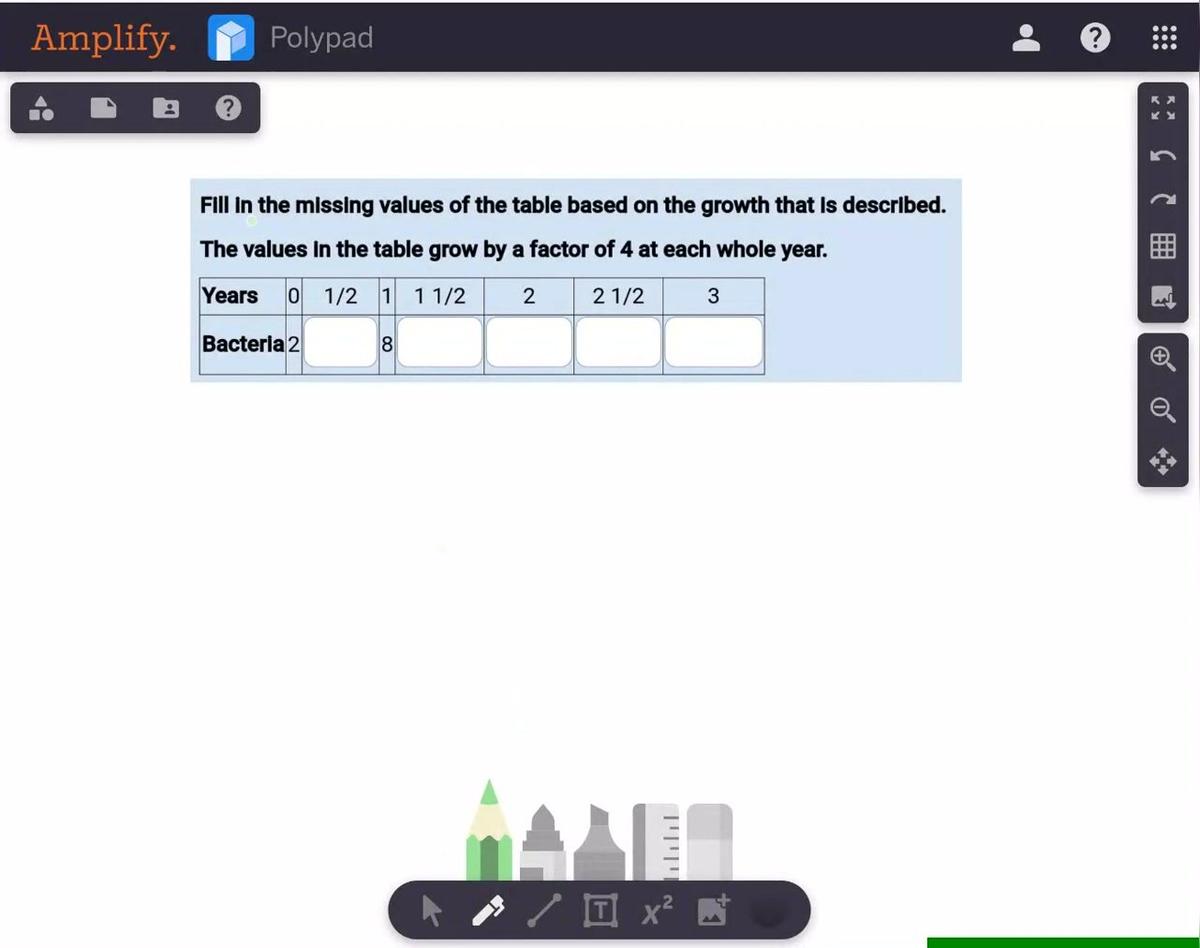 Applications of Rational Exponents - Exponential Growth Table 3 FB