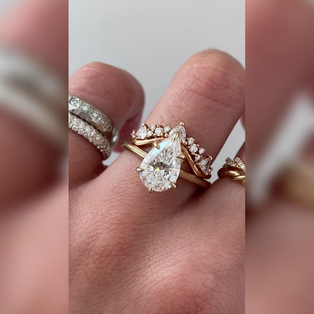 Maeve Pear Wedding Band Pairings