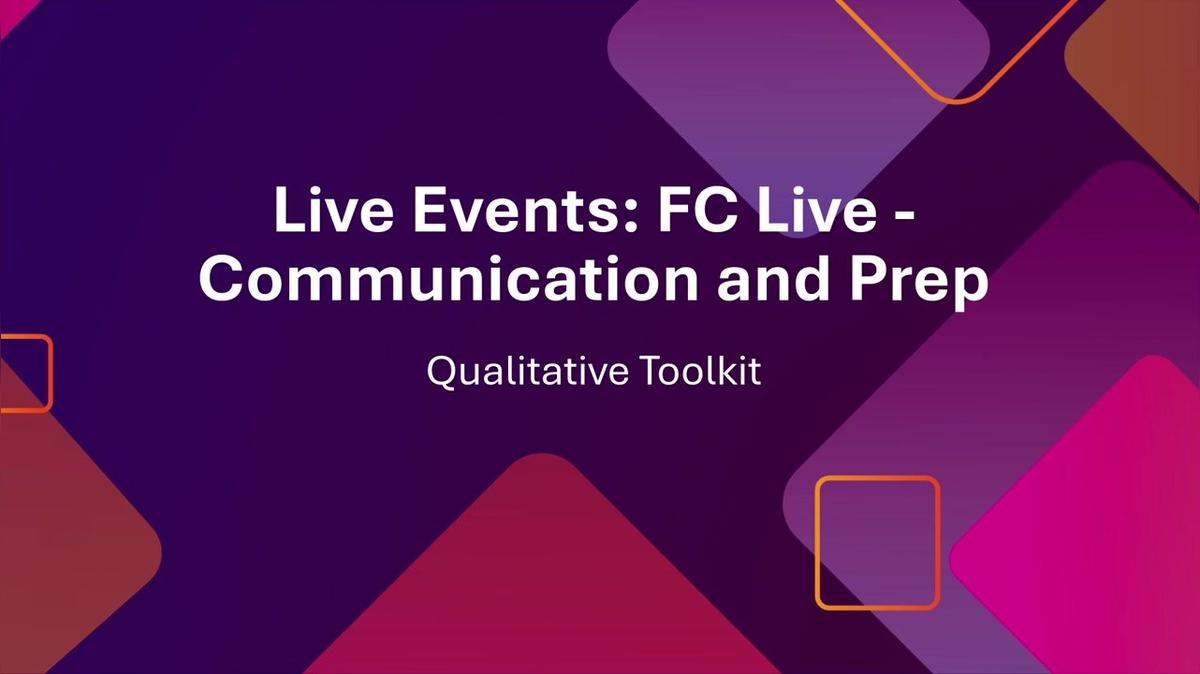 Live Events: FC Live - Communication and Prep