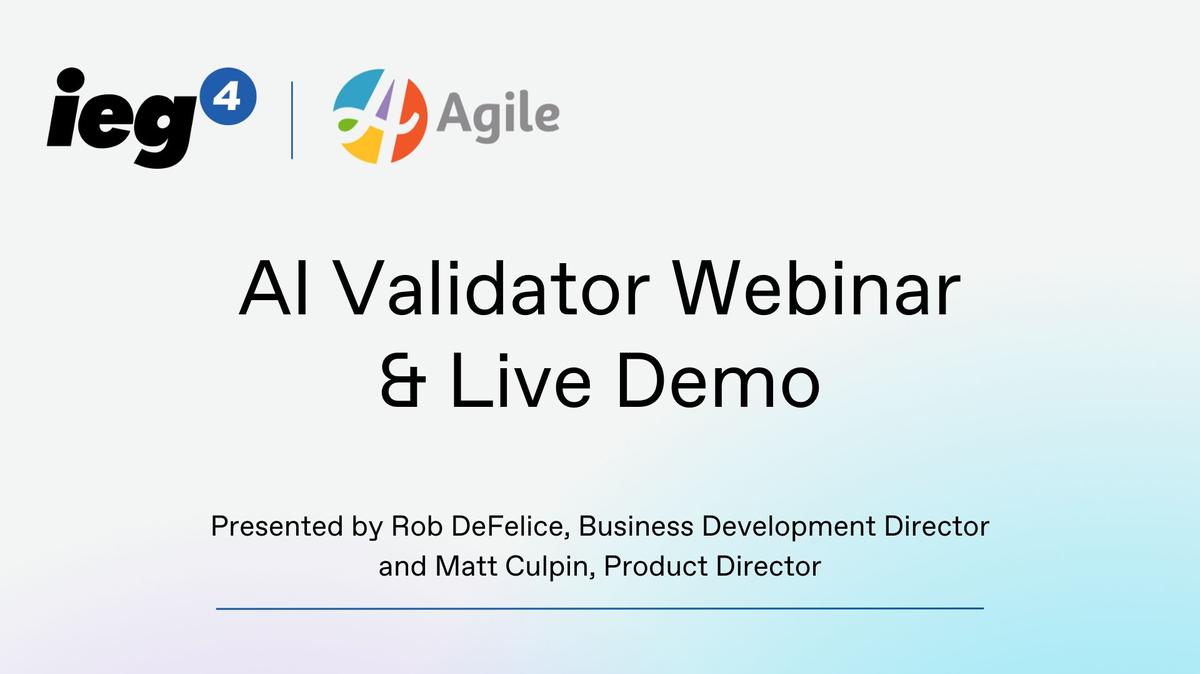 AI Validator Webinar &amp; Live Demo