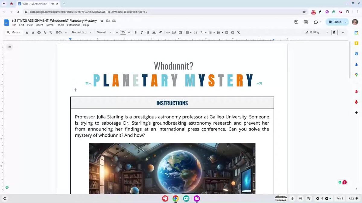 Q1 6.2 (T1/T2) Whodunnit: Planetary Mystery How-To Video