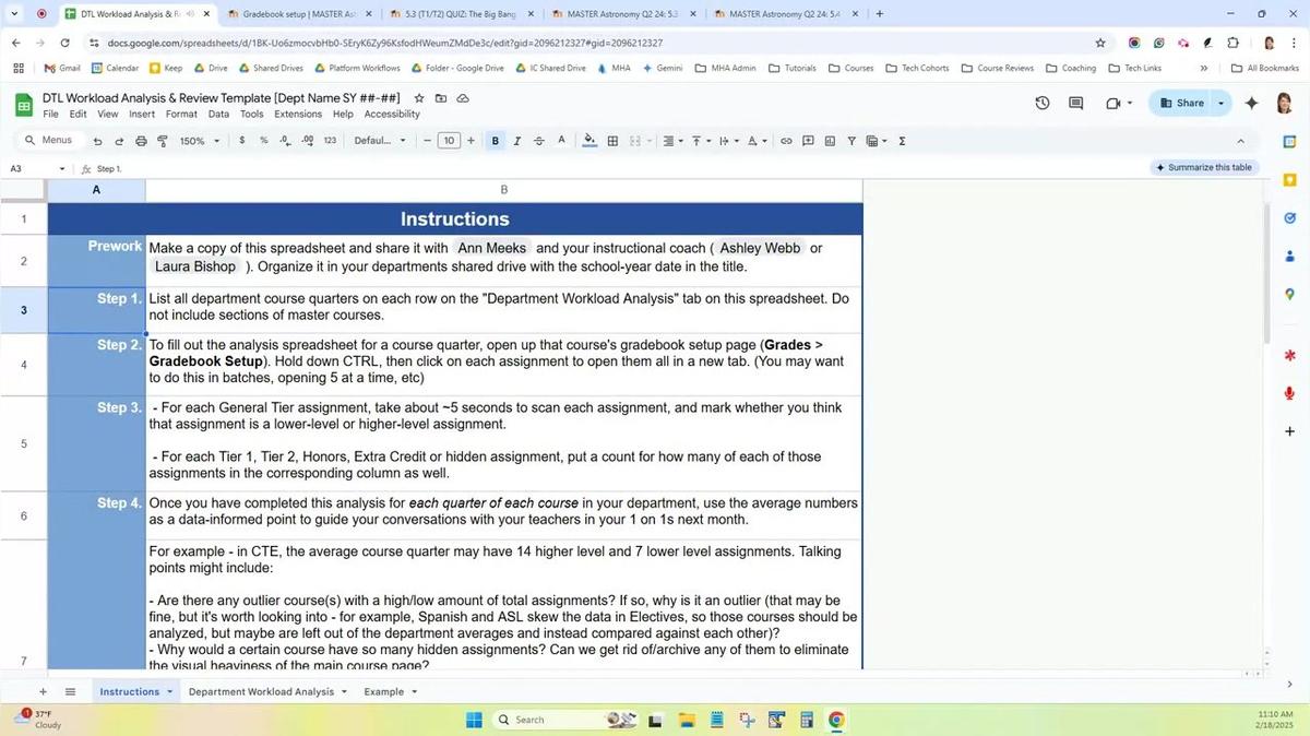 DTL Workload Analysis Review Template Overview Video