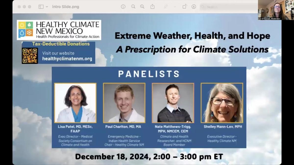 20241218 Extreme Weather, Health and Hope - A Prescription for Climate Solutions!