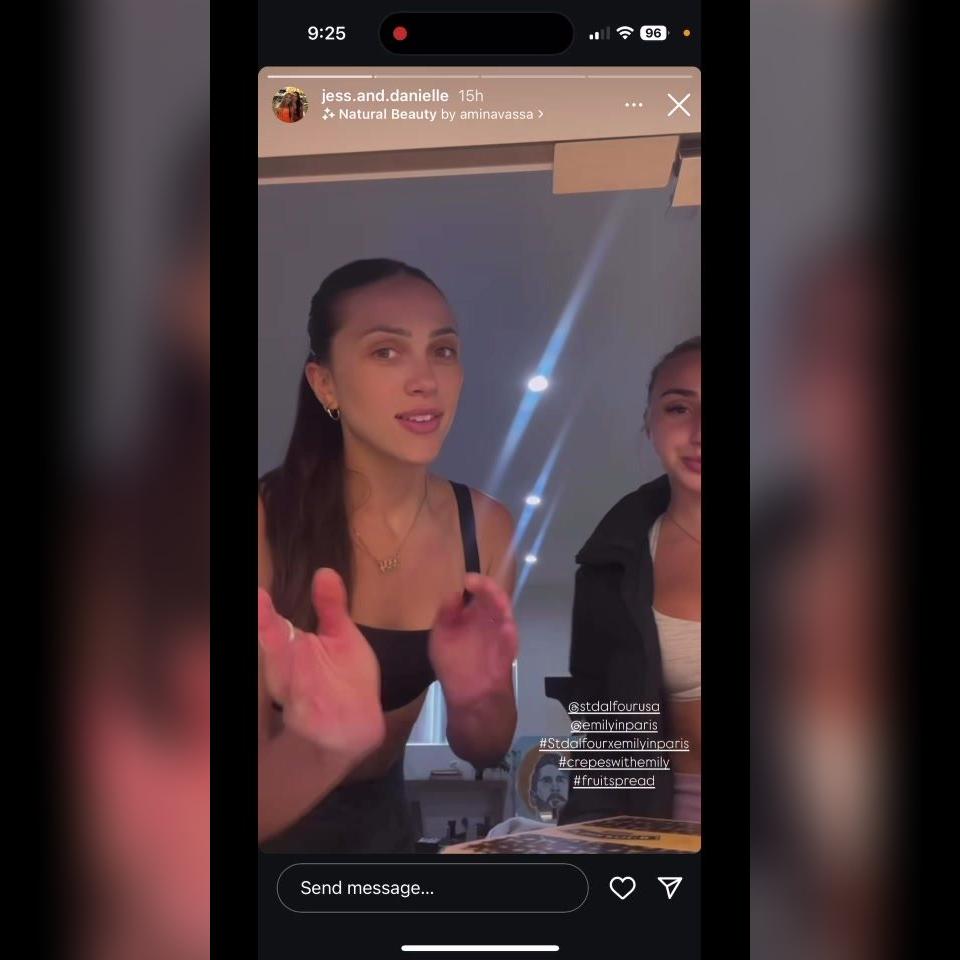 St. Dalfour - Emily in Paris - Jessica Vincent &amp; Danielle Mateo - @jess.and.danielle - IG Story