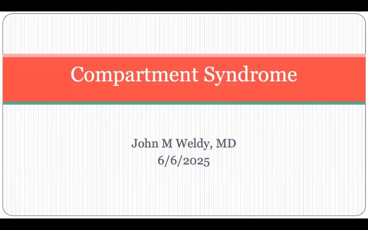 Compartment Syndromes