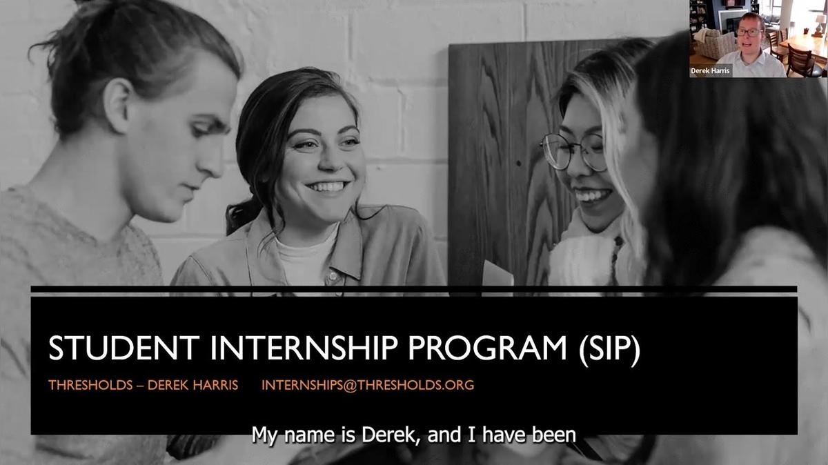 Thresholds Student Internship Program  - Who We Are And What We Do