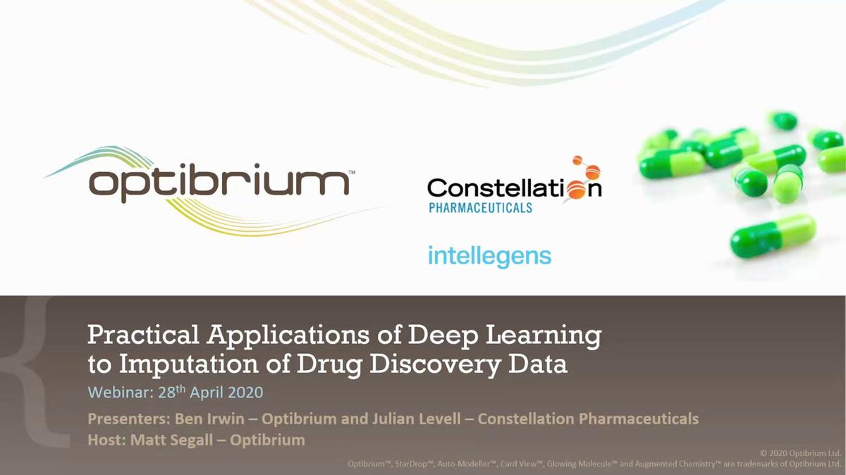 Webinar - Practical Applications of Deep Learning to Imputation of Drug Discovery Data