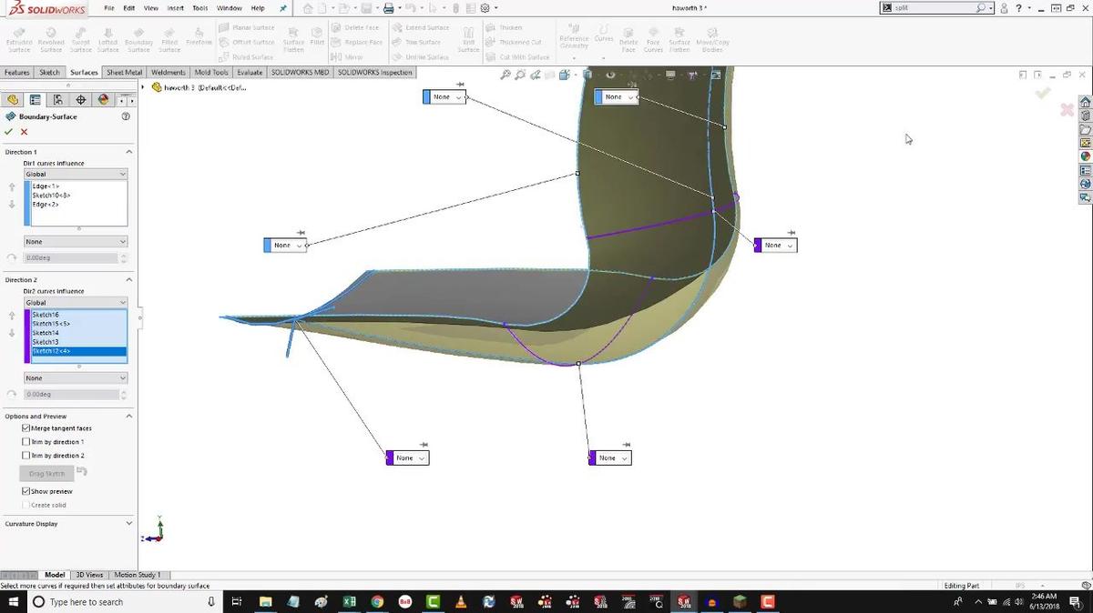 SOLIDWORKS - Surfacing for Chair Design