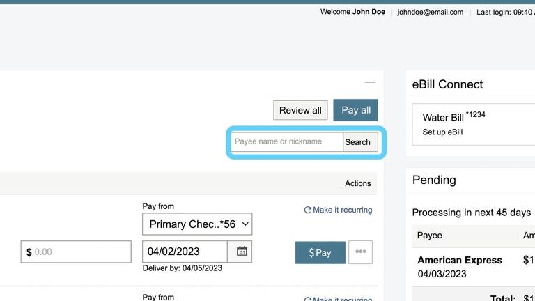 BPIP01 - Bill Pay Navigation