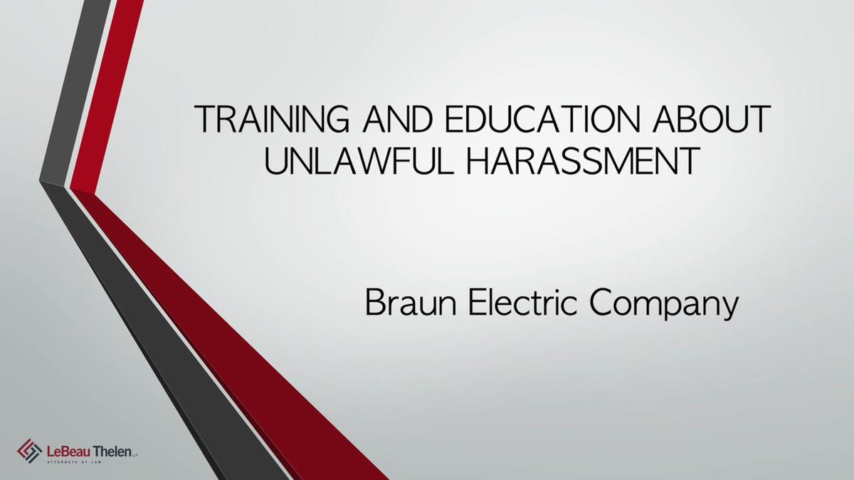 Sexual Harassment Training for Managers Chapter 2
