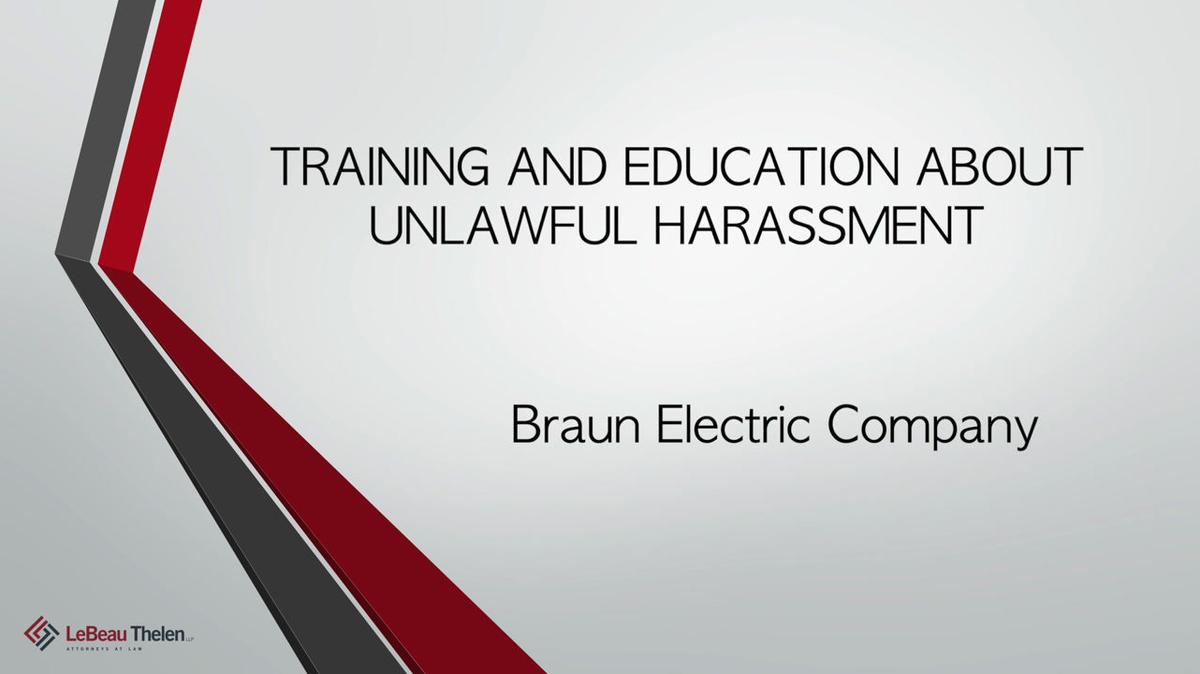 Sexual Harassment Training for Managers Chapter 5