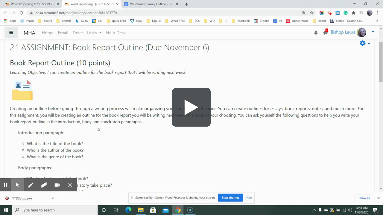 Book Report Outline mp4 Mountainheightsacademy