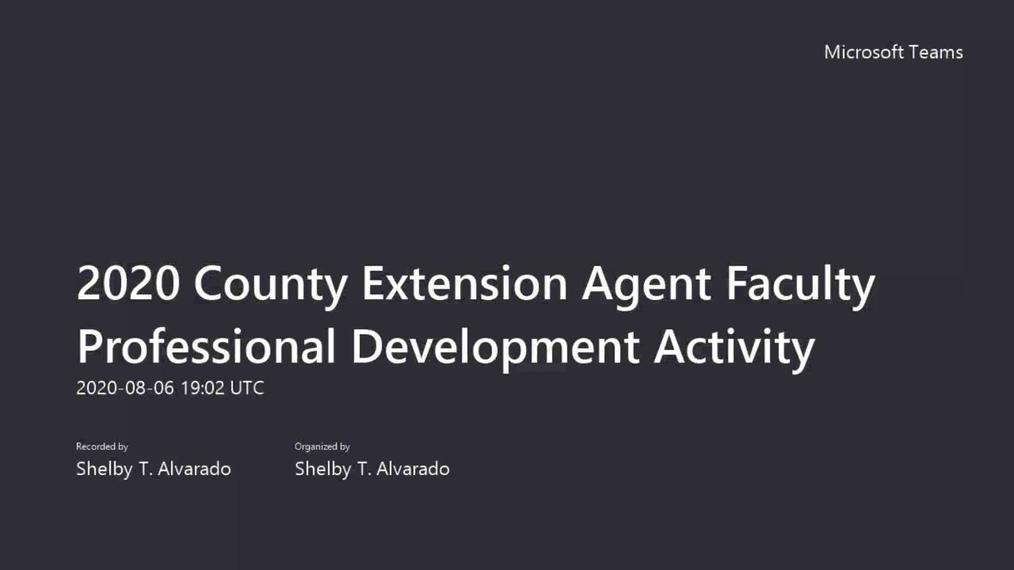 2020 County Extension Agent Faculty Professional Development Activity.mp4