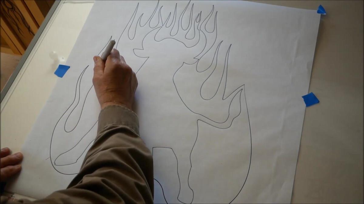 bull in flames vinyl graphics