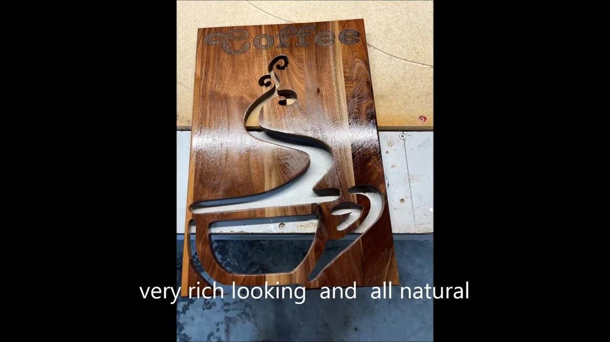 trace out a coffee graphic and cut it on a cnc  machine
