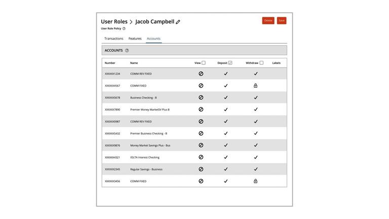 Account Rights for User Roles