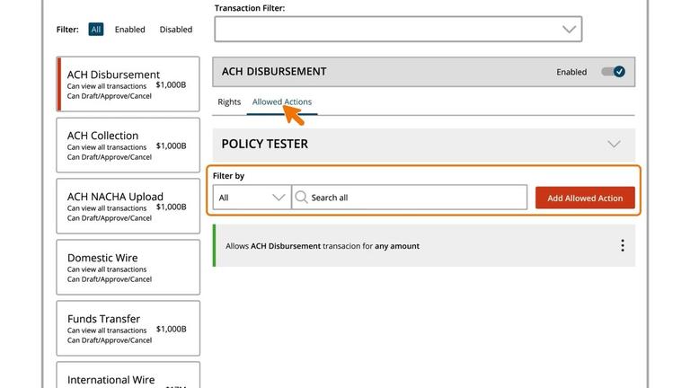 Allowed Actions Overview