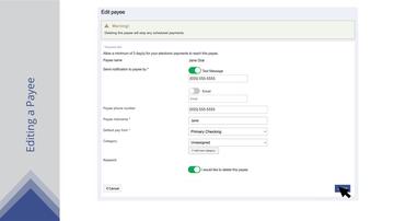 Editing or Deleting a Payee