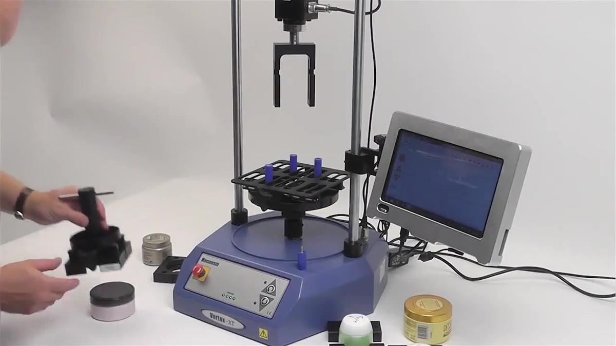 Mecmesin | Cosmetic containers opening torque testing with Vortex-xt test system