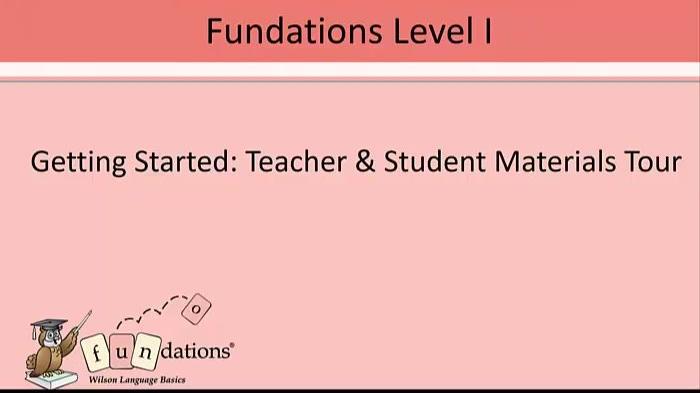 Fundations Level 1 Materials Tour