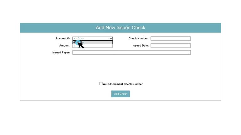 Add New Issued Check