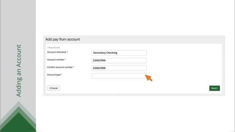 Adding, Editing or Deleting an Account