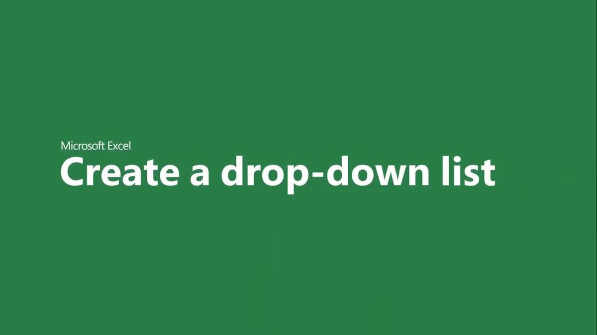 How to create a drop-down list in Microsoft Excel