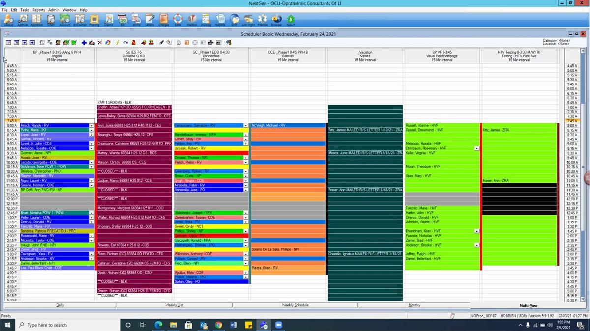 Appointment Book- Identifying resource and location- Nextgen, Practice Management