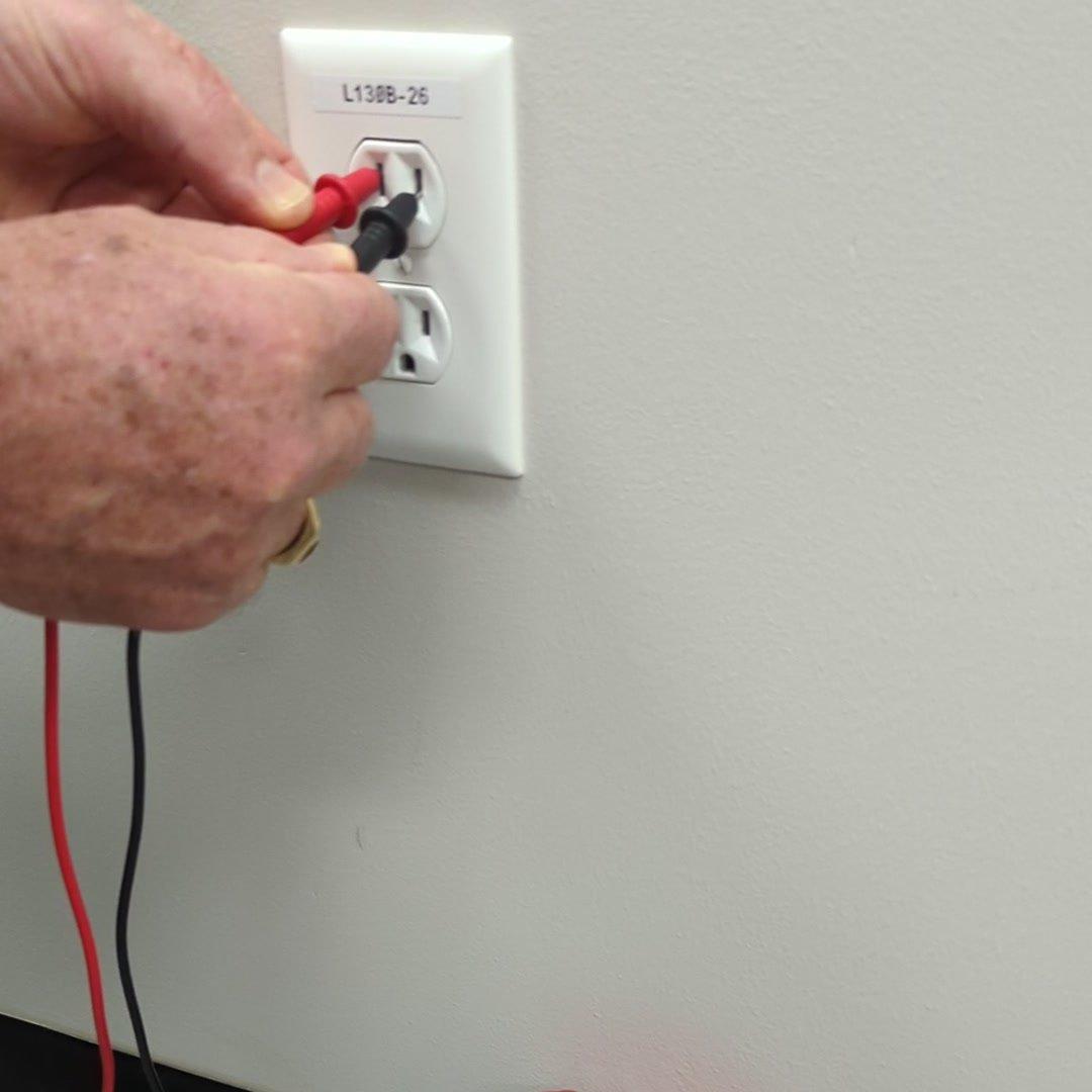 Measuring power outlet to ensure proper voltage