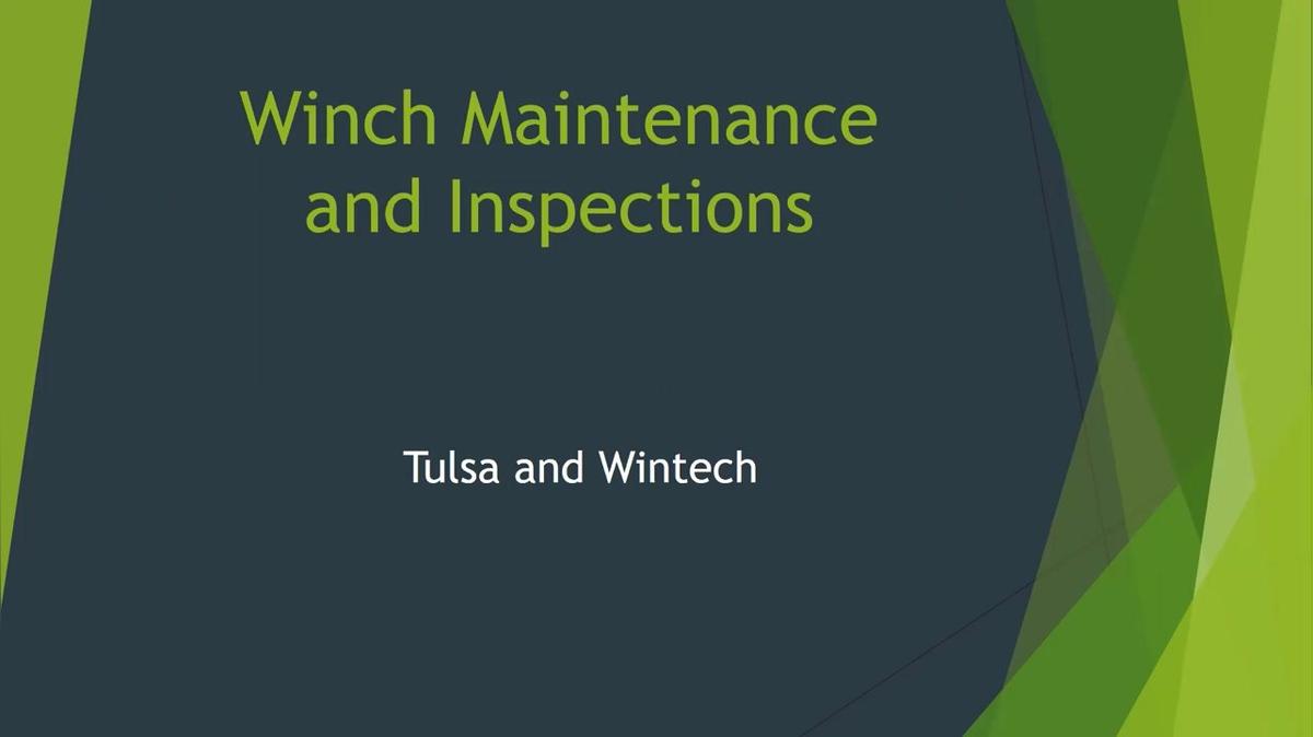 Winch Maintenance &amp; Inspections