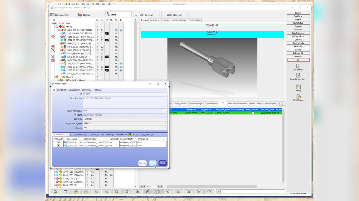 Introduction to working with PARALLEL Workflow STATES within MechWorks PDM.