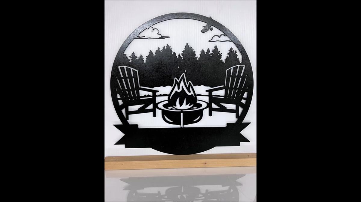 relaxing campfire scene printed and traced