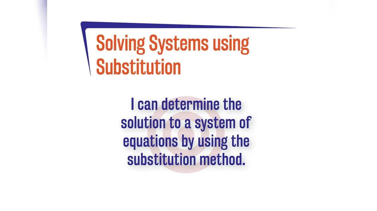 CoreSP A.5.3 Solving Systems using Substitution