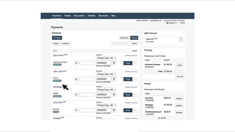 Editing or Deleting a Payee