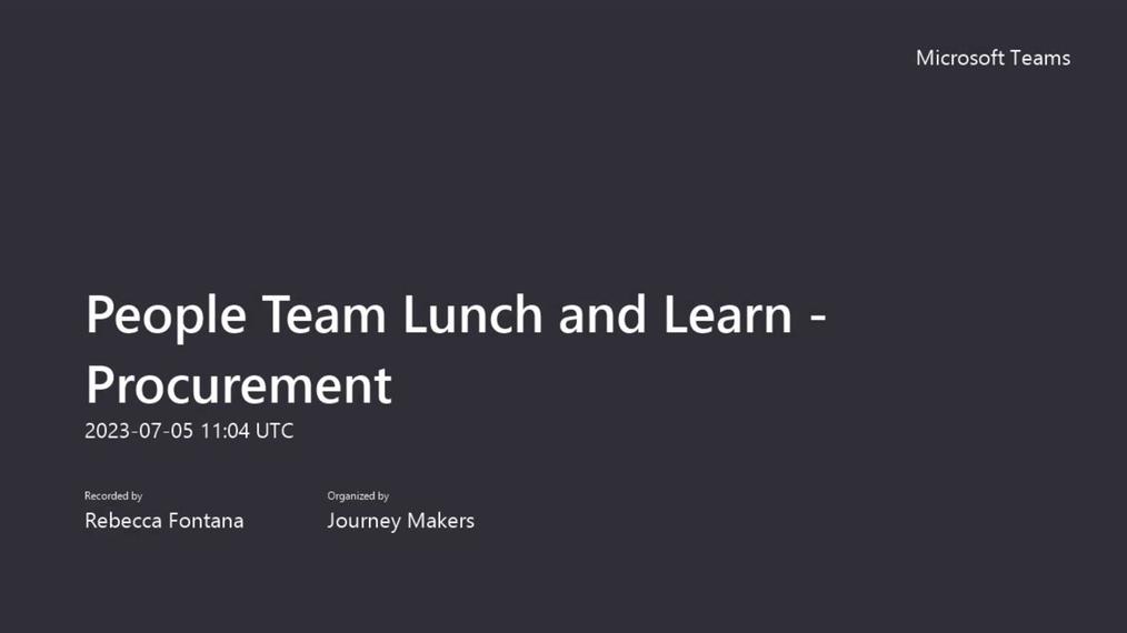 People Team Lunch and Learn - Procurement-050723