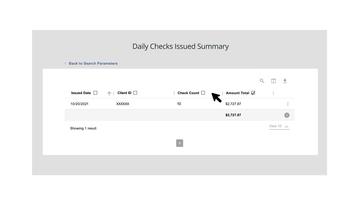 Transaction Reports of Daily Checks Issued Summary