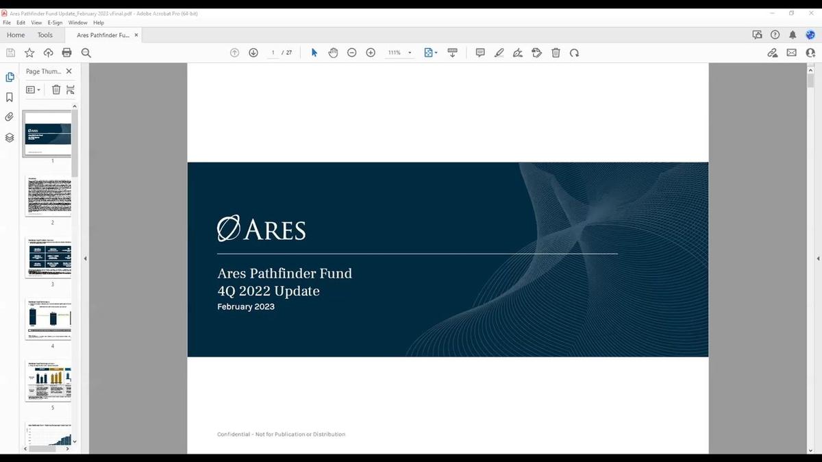 Ares Pathfinder Fund | 4Q 2022 Investor Update