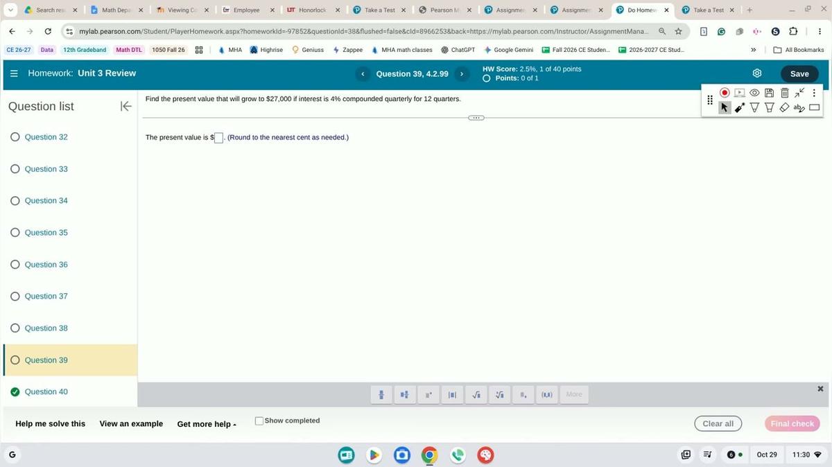Math 1050 Unit 3 Review #39