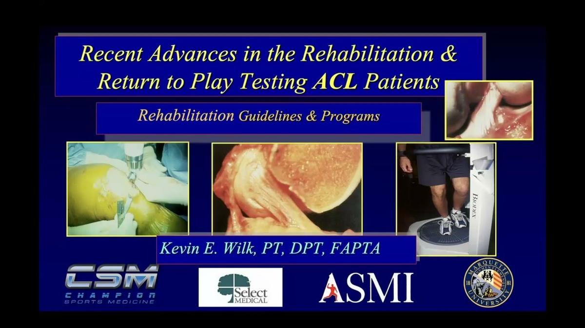 Rehab Following ACL Reconstruction