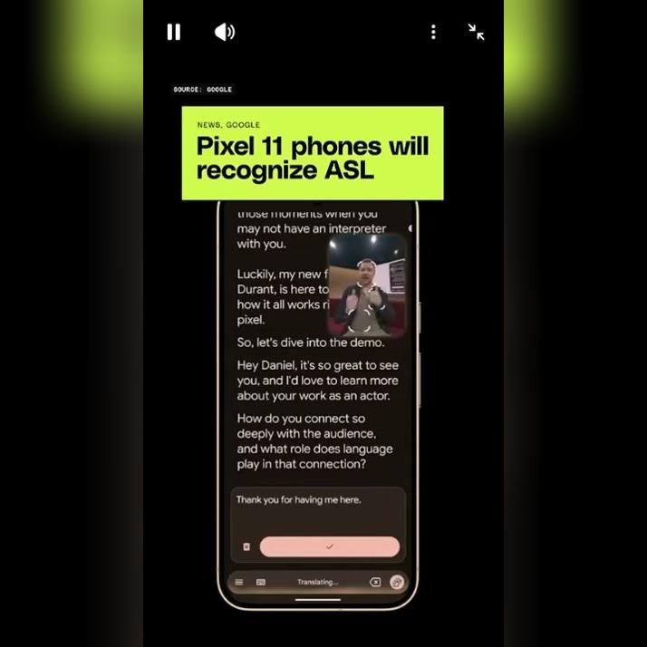 Pixel 11 phones will recognize ASL