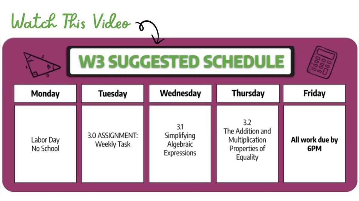 Honors Week 3  SM1 - Weekly Video